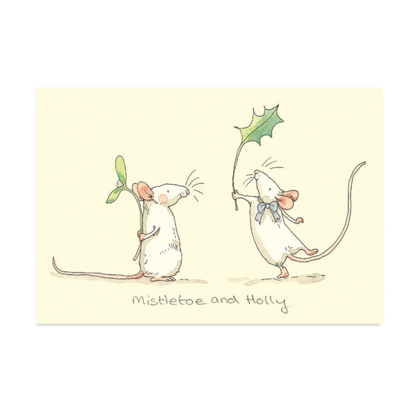 Christmas Card | Mistletoe & Holly | Two Bad Mice