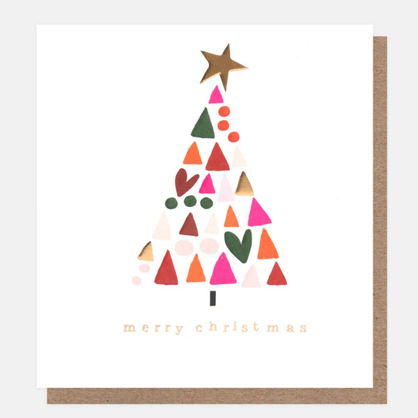 Christmas Card | Pack of 8 | Geo Shapes Tree | Caroline Gardner