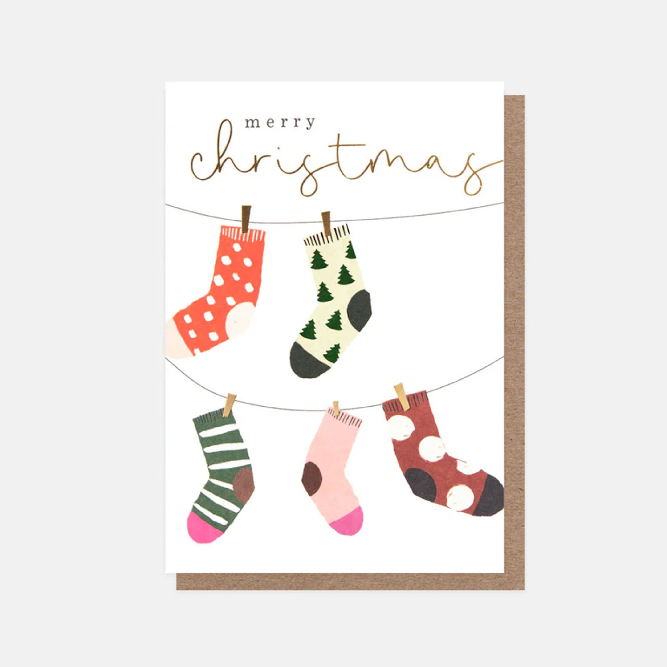 Christmas Card | Pack of 10 | Patterned Socks | Caroline Gardner