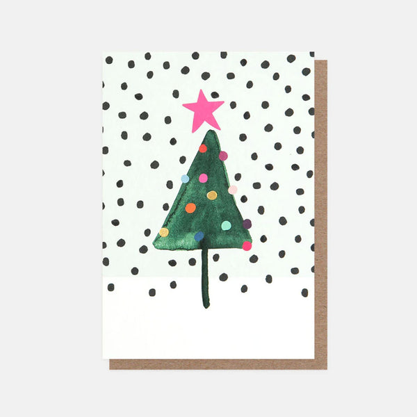 Christmas Card | Pack of 10 | Tree & Spotty Snow | Caroline Gardner