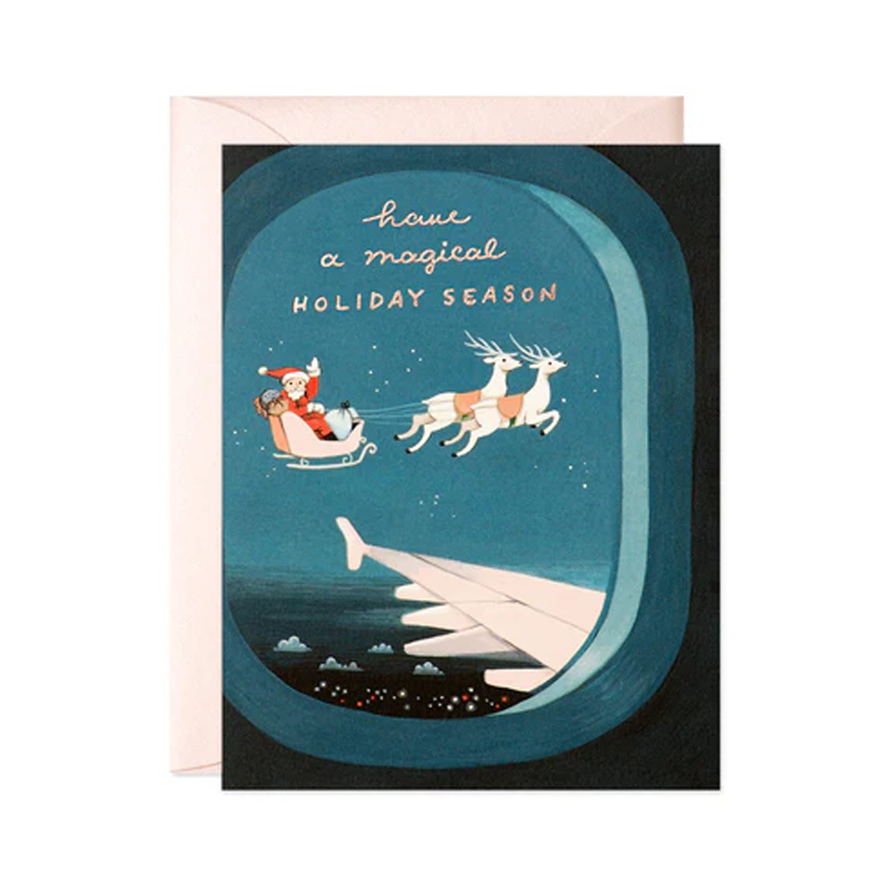 Christmas Card | Plane Window Santa | Joojoo Paper