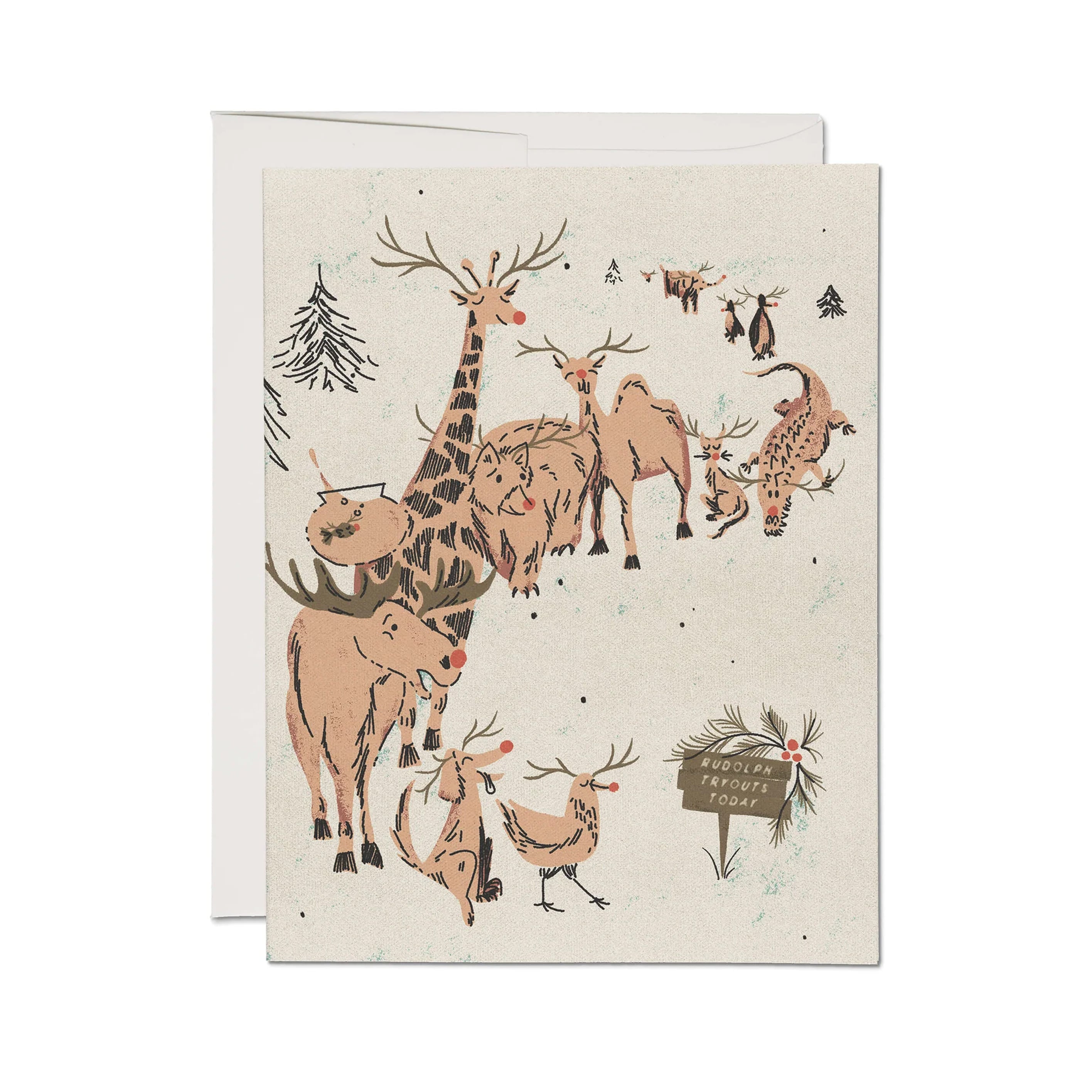 Christmas Card | Rudolph Auditions | Red Cap Cards