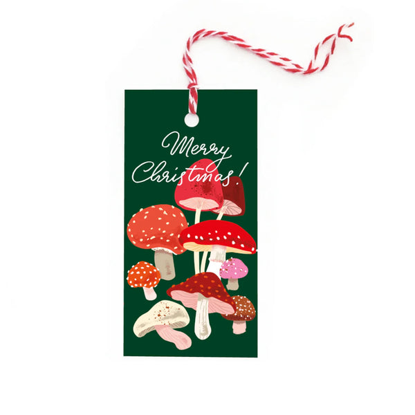 Christmas Gift Tag | Set of 10 | Merry Christmas Mushrooms | Noi Publishing