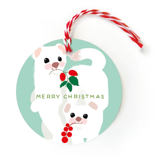 Christmas Gift Tag | Set of 10 | Merry Christmas Stoats | Noi Publishing