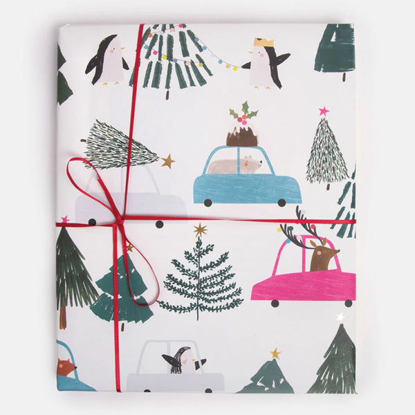 Christmas Wrapping Paper | Animals In Cars | Caroline Gardner