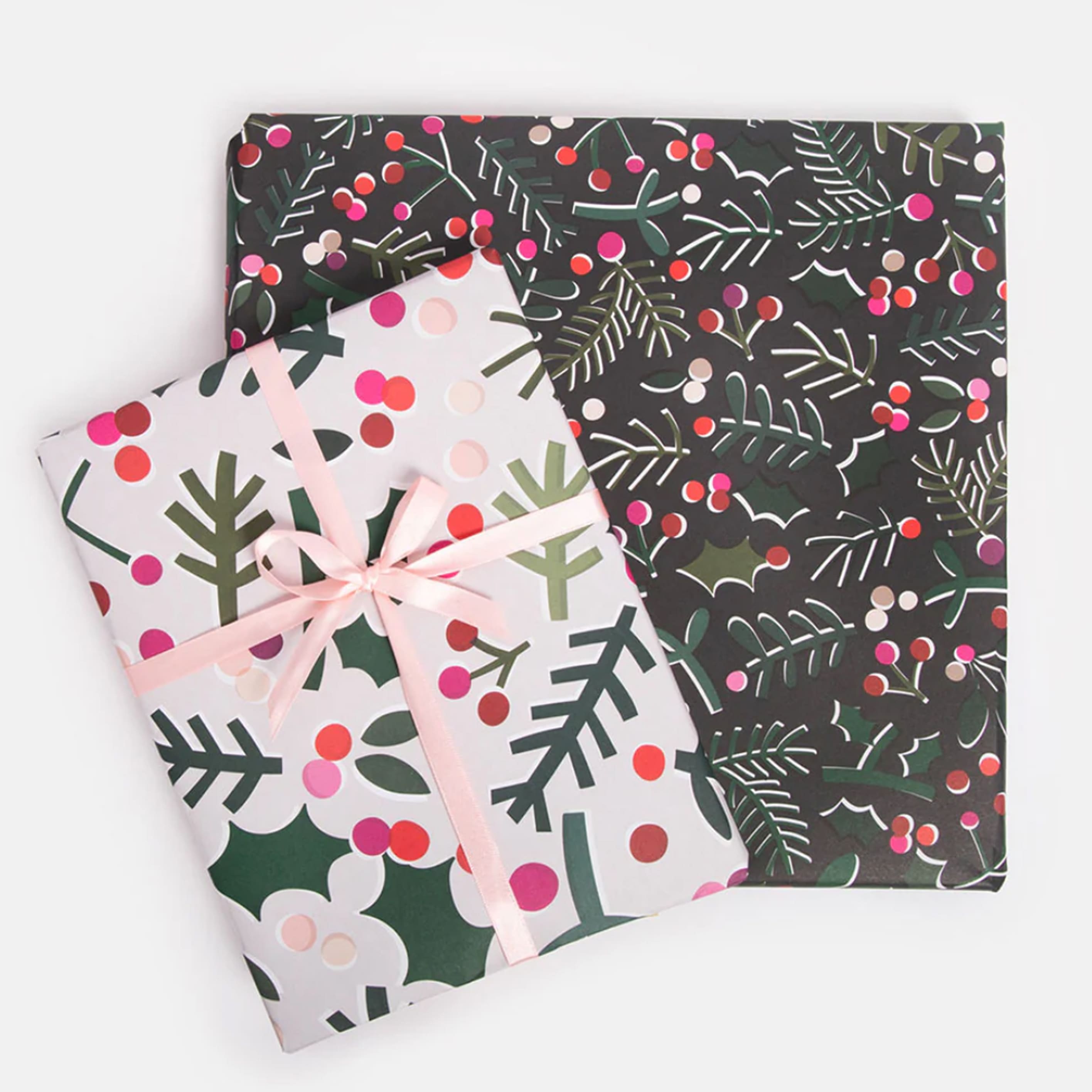 Christmas Wrapping Paper | Foliage & Holly | Double Sided | Caroline Gardner