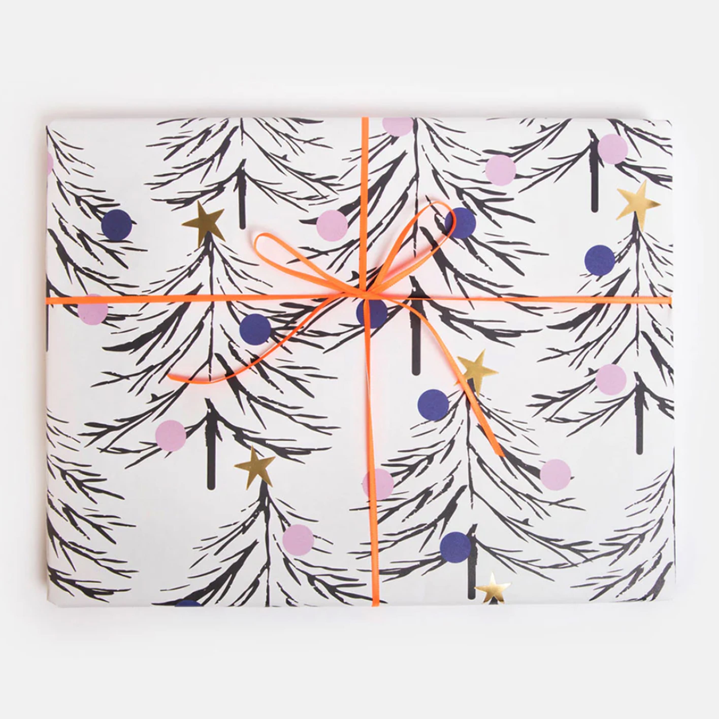 Christmas Wrapping Paper | Trees With Baubles | Caroline Gardner