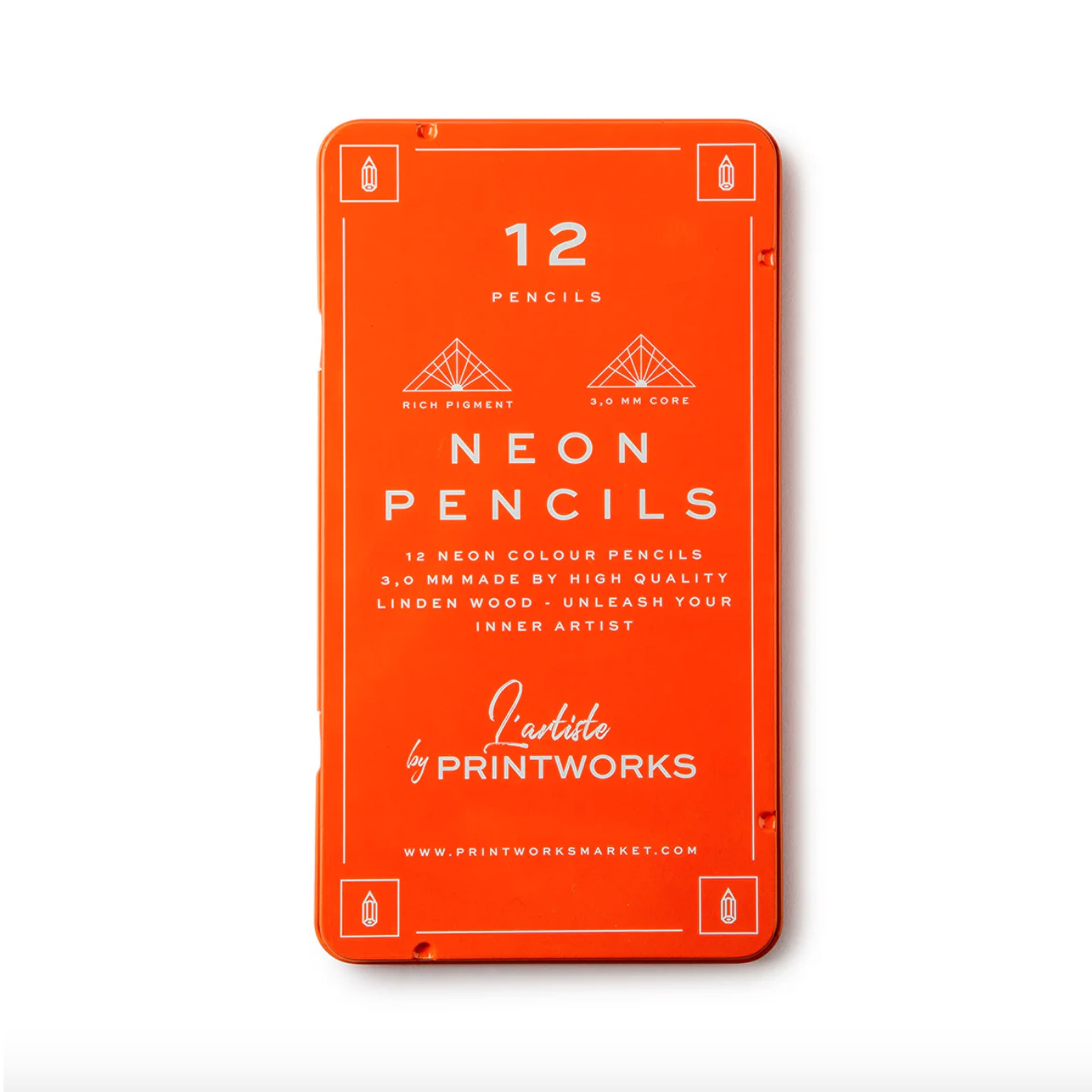 Coloured Pencil | Neon Pencil Set of 12 | Printworks