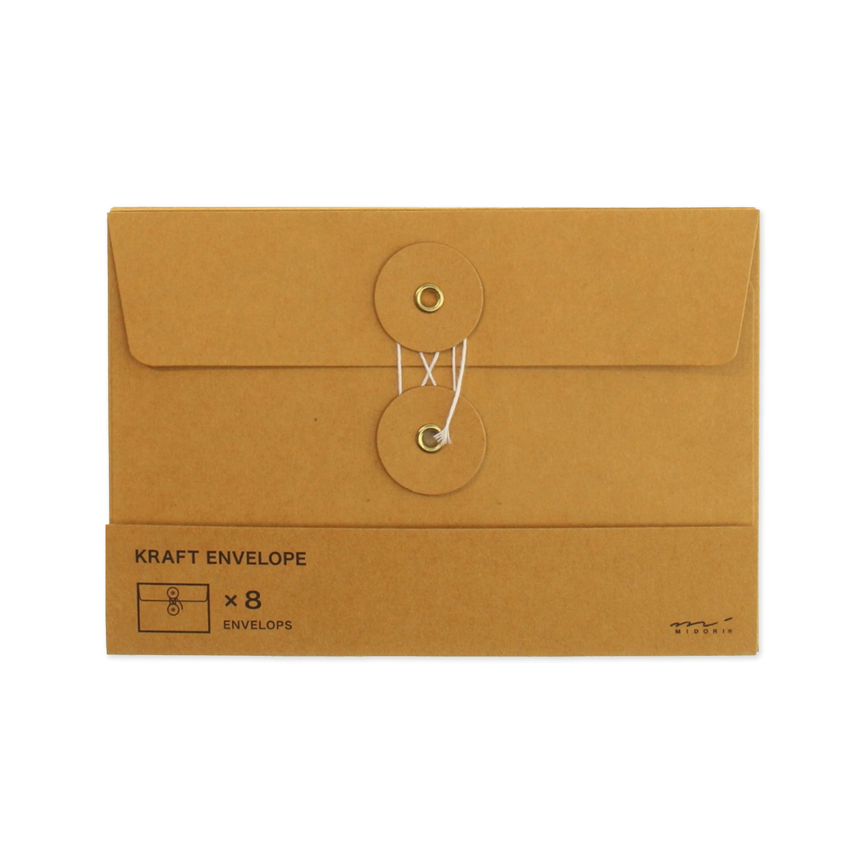 Envelope Set | Kraft Envelope | Button Tie | Large | Traveler's Company | 2 COLOUR OPTIONS AVAILABLE