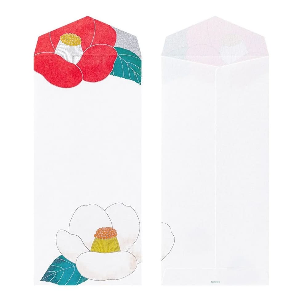 Kami Letter Writing Set | Red & White Camellia | Midori