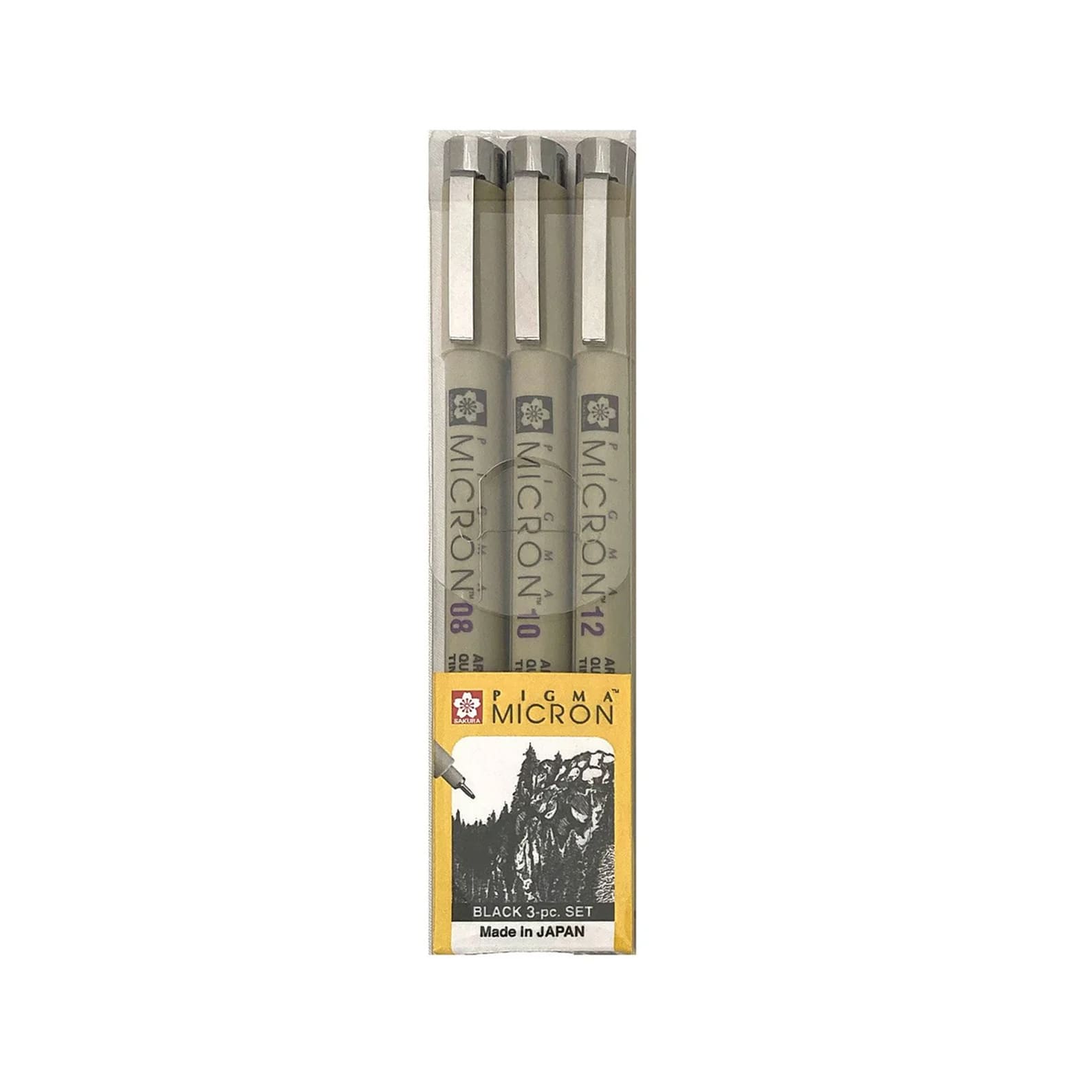 Fibre Tip Pen | Pigma Micron Black Set | Set of 3 | Broad | Sakura