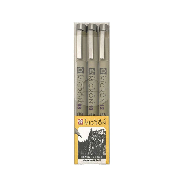 Fibre Tip Pen | Pigma Micron Black Set | Set of 3 | Broad | Sakura