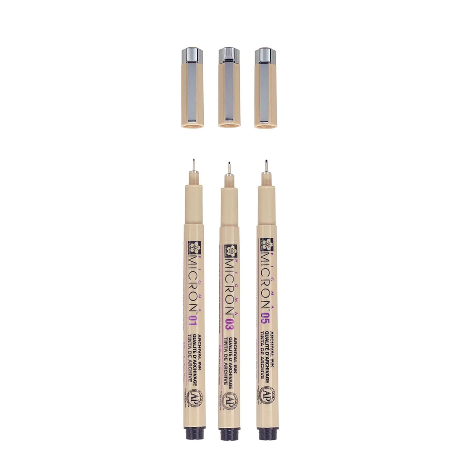 Fibre Tip Pen | Pigma Micron Black Set | Set of 3 | Medium | Sakura