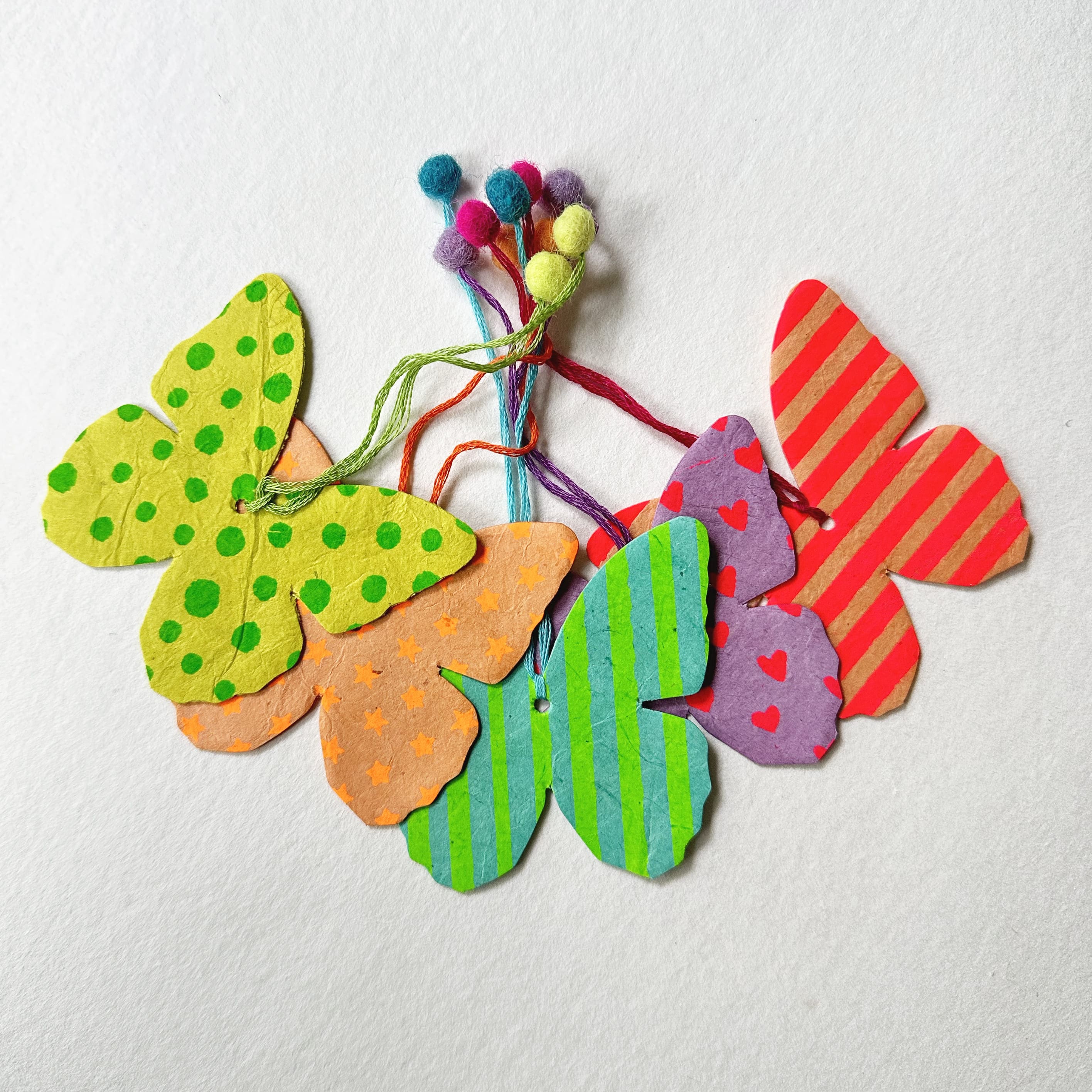 Gift Tag | Set of 5 | Carnival Butterflies | Kami Paper