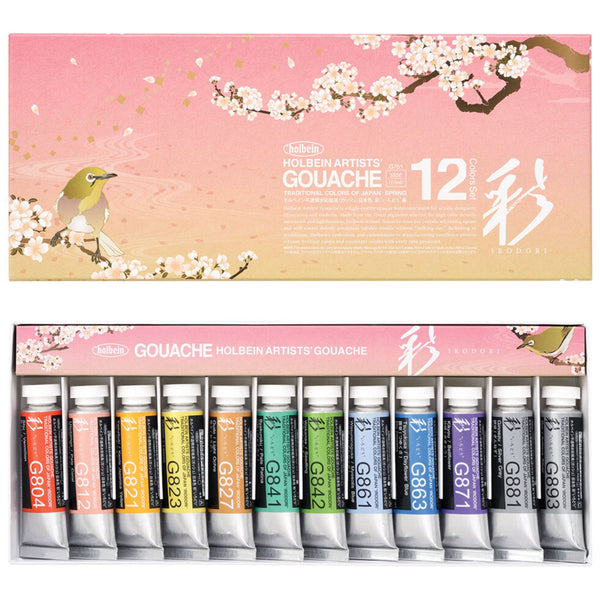 Paint | Irodori Artists' Gouache | 12 Colour Set  | Spring | Holbein