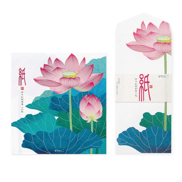 Kami Letter Writing Set | Lotus Flower | Midori