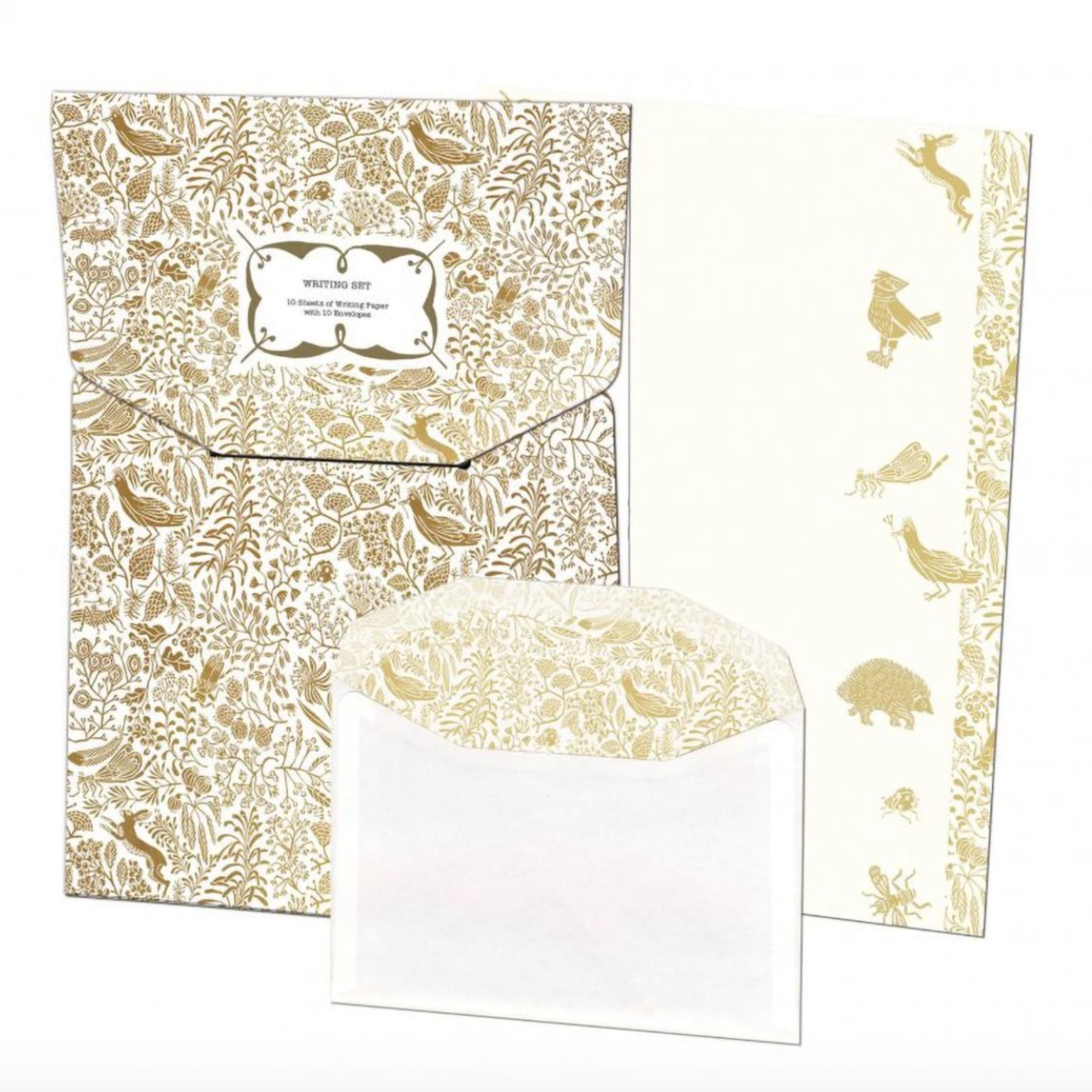 Letter Writing Set | Floor Rieder | Gold Floral & Animals | Bekking & Blitz