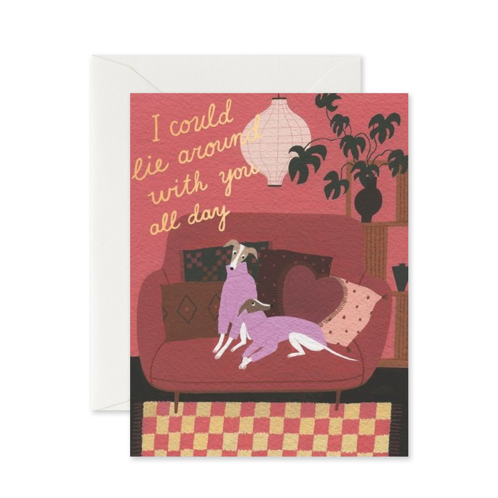 Love & Friendship Card | Lounging Dogs | Red Cap Cards