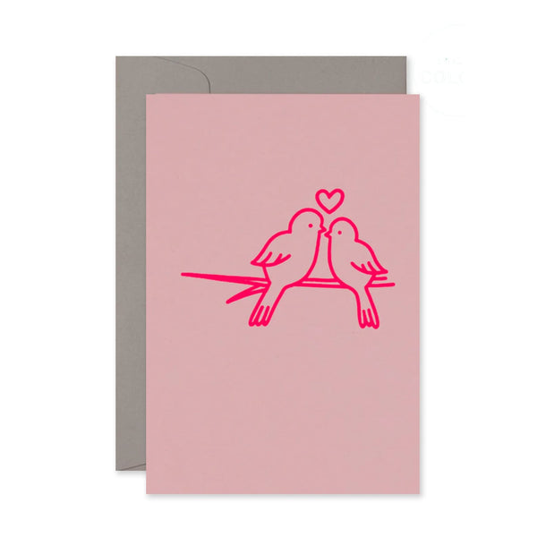 Love & Friendship Card | Love Birds | Neon Pink on Pink | Me & Amber