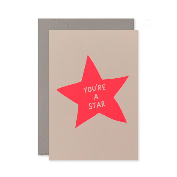 Congratulations Card | You're A Star | Neon Coral On Blush | Me & Amber