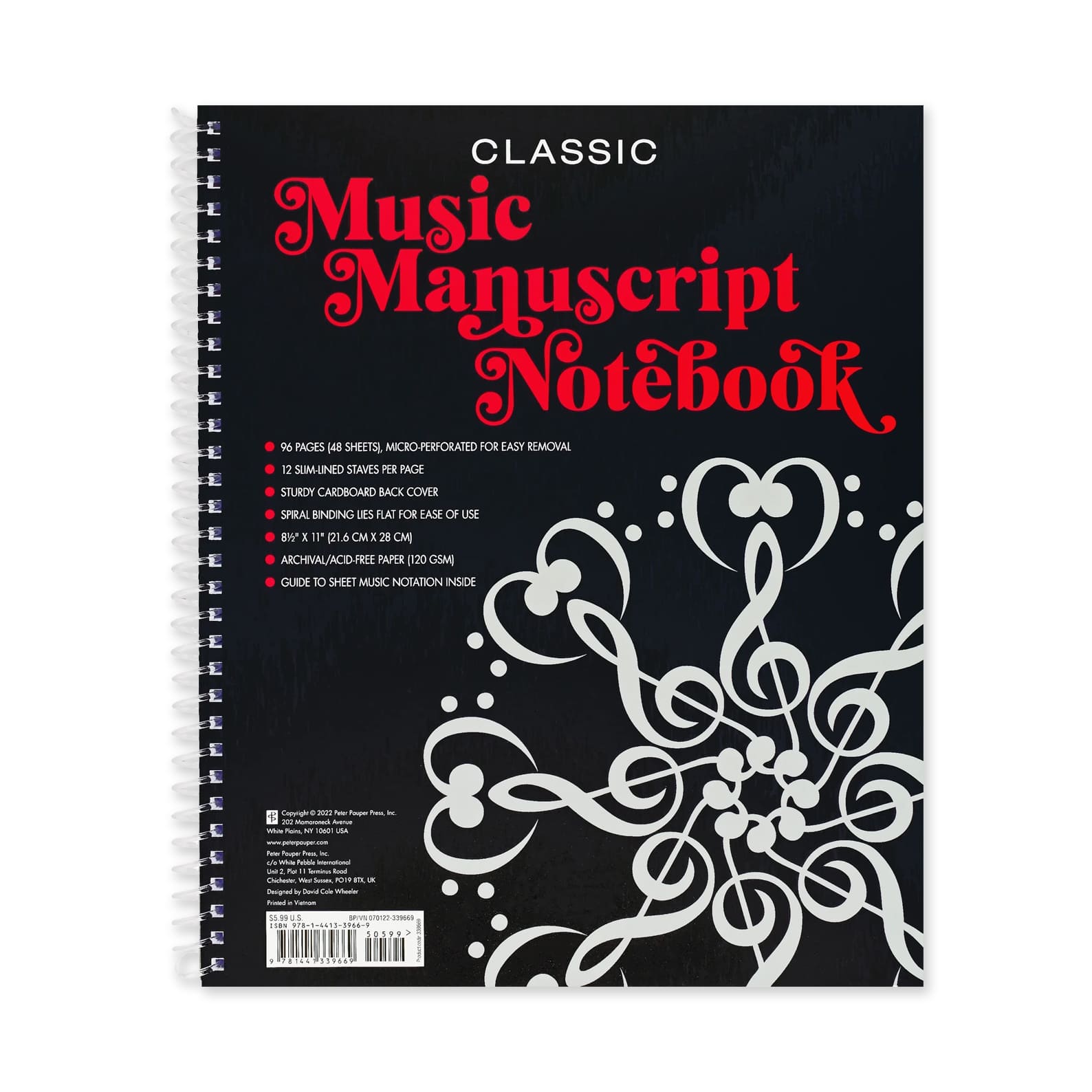 Notebook | Music Manuscript | Classic | Peter Pauper Press