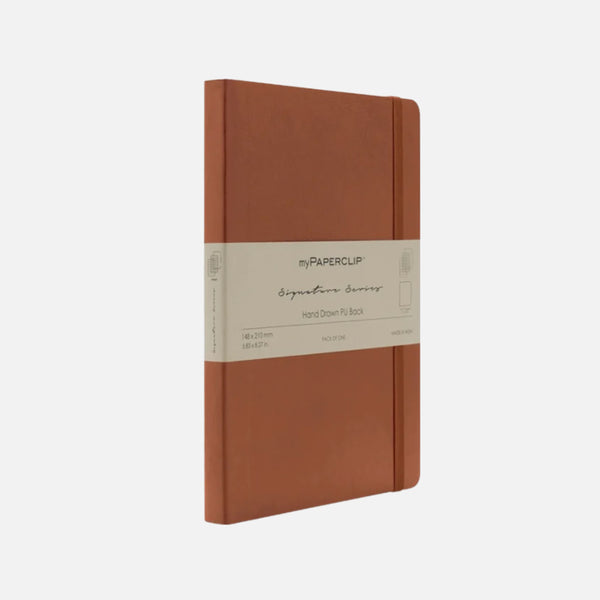 Notebook | Vegan Leather Signature Series | Lined | A5 | myPaperclip | 6 COLOUR OPTIONS AVAILABLE