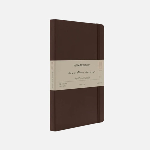 Notebook | Vegan Leather Signature Series | Unlined | A5 myPaperclip | 4 COLOUR OPTIONS AVAILABLE