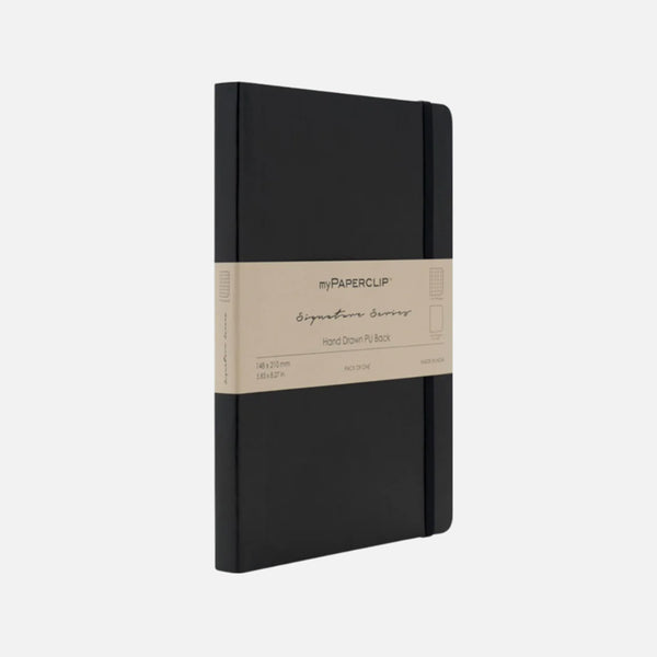 Notebook | Vegan Leather Signature Series | Unlined | A5 myPaperclip | 4 COLOUR OPTIONS AVAILABLE