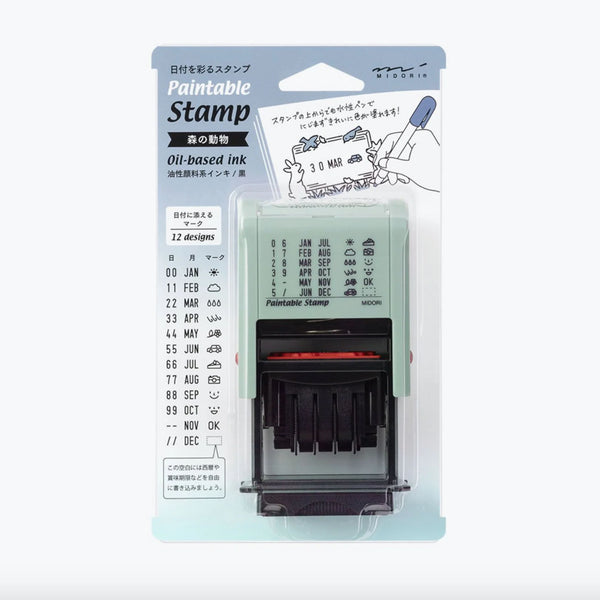 Stamp | Paintable Rotating Date Stamp | Animals | Midori