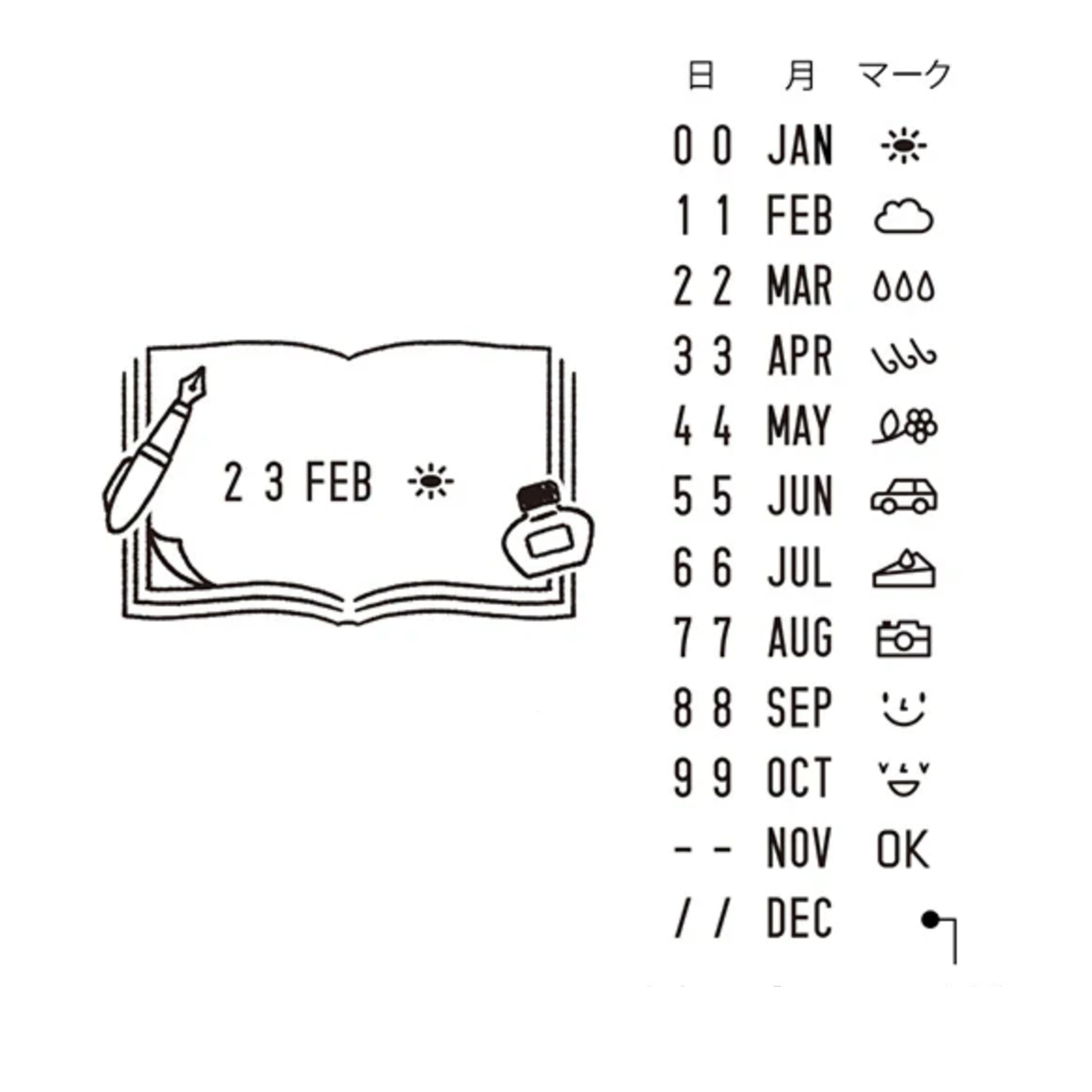 Stamp | Paintable Rotating Date Stamp | Stationery | Midori