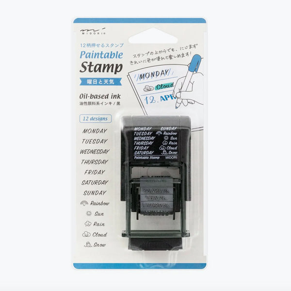 Stamp | Paintable Rotating Stamp | Days | Midori