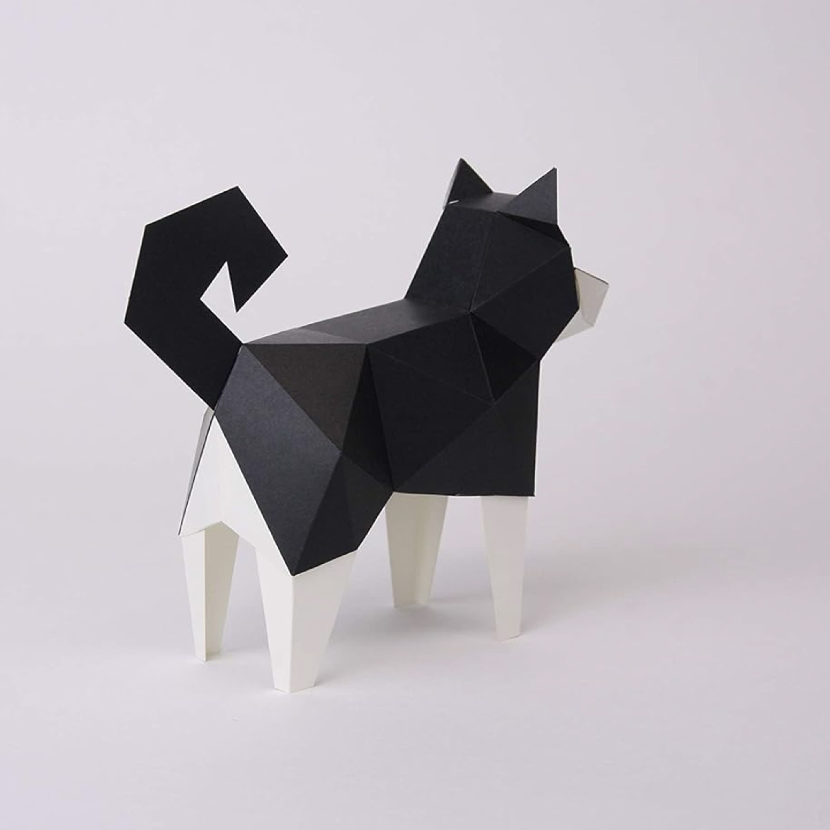 3D Cardboard Model Kit | TINY Animals | Shiba Inu | Black | Kaku Kaku | Bog Craft