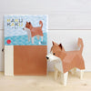 3D Cardboard Model Kit | TINY Animals | Shiba Inu | Brown | Kaku Kaku | Bog Craft