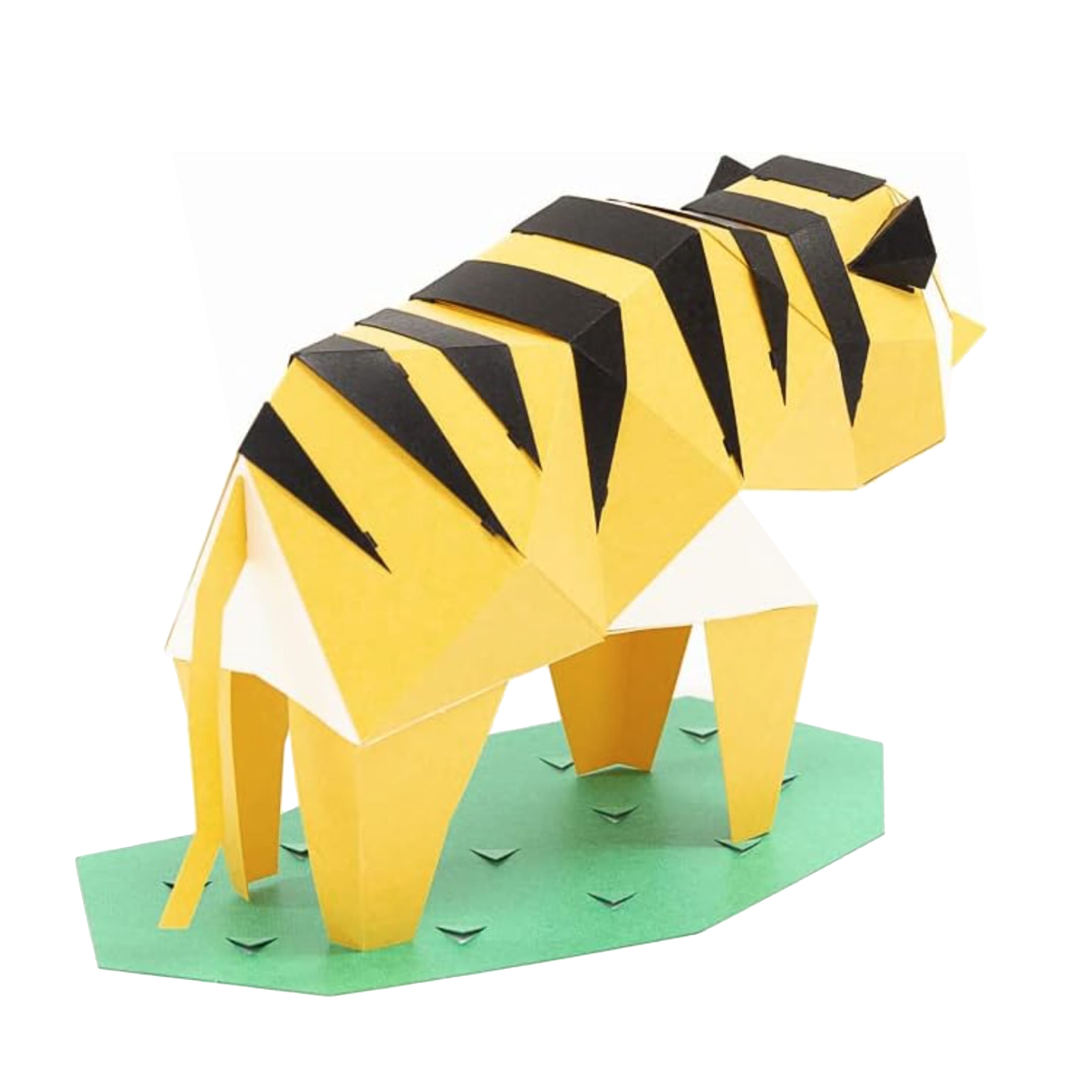 3D Cardboard Model Kit | TINY Animals | Tiger | Kaku Kaku | Bog Craft