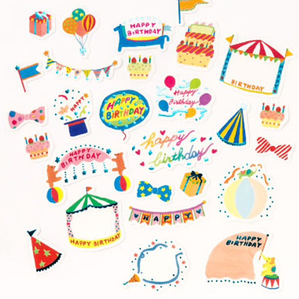 Decorative Stickers | Paper Flakes | Birthday & Circus | Aiueo