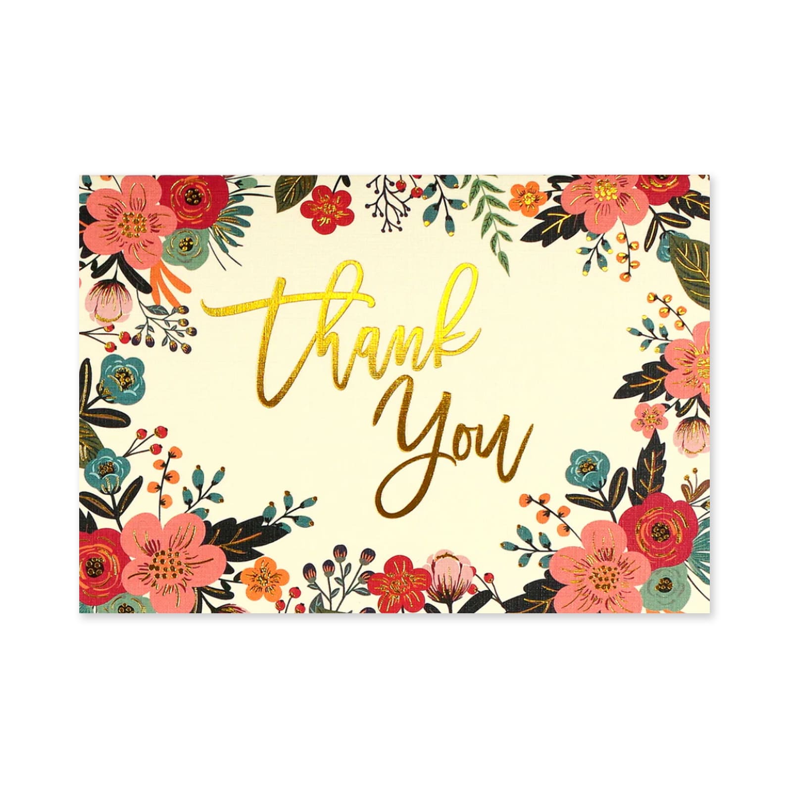 Thank You Card | Boxed Set | Floral Frame | Peter Pauper