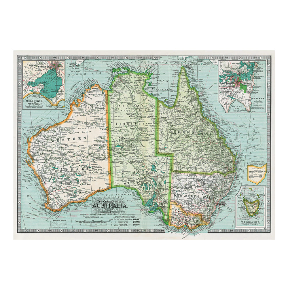 Vintage Poster | Australia Map | Cavallini & Co.