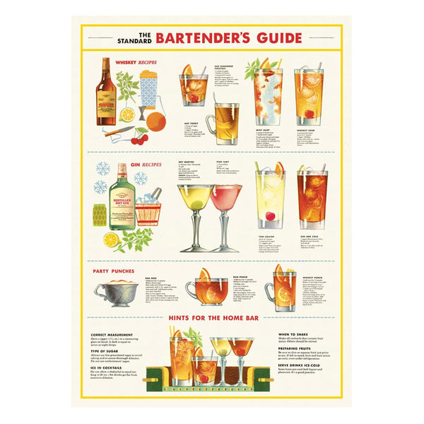 Vintage Poster | Bartender Chart | Cavallini & Co.