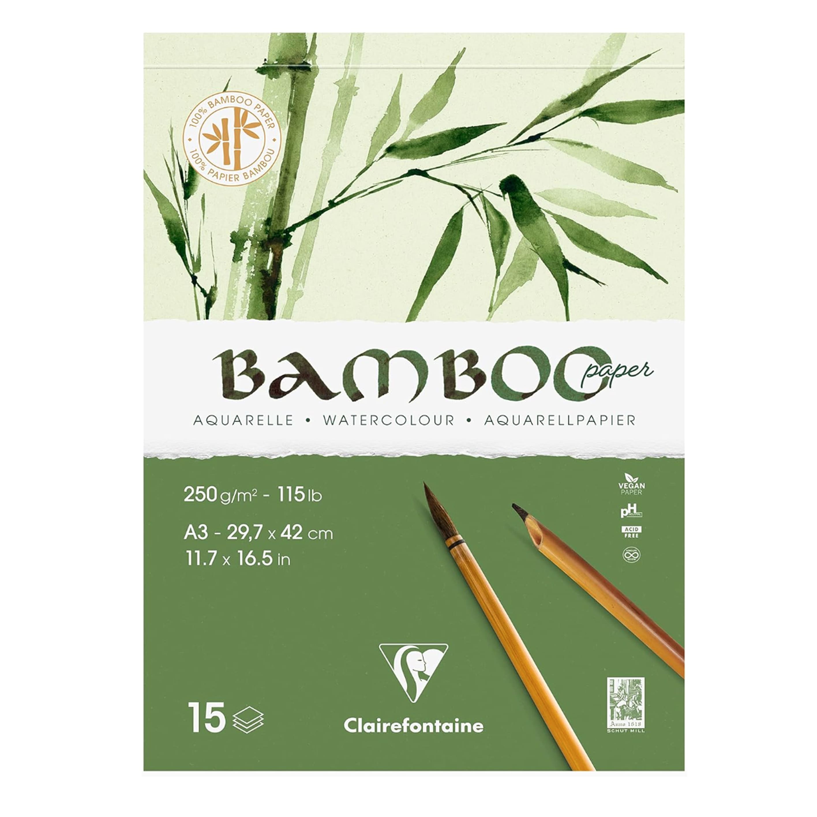 Art Pad | Bamboo Watercolour Pad | Clairefontaine | 3 SIZE OPTIONS AVAILABLE