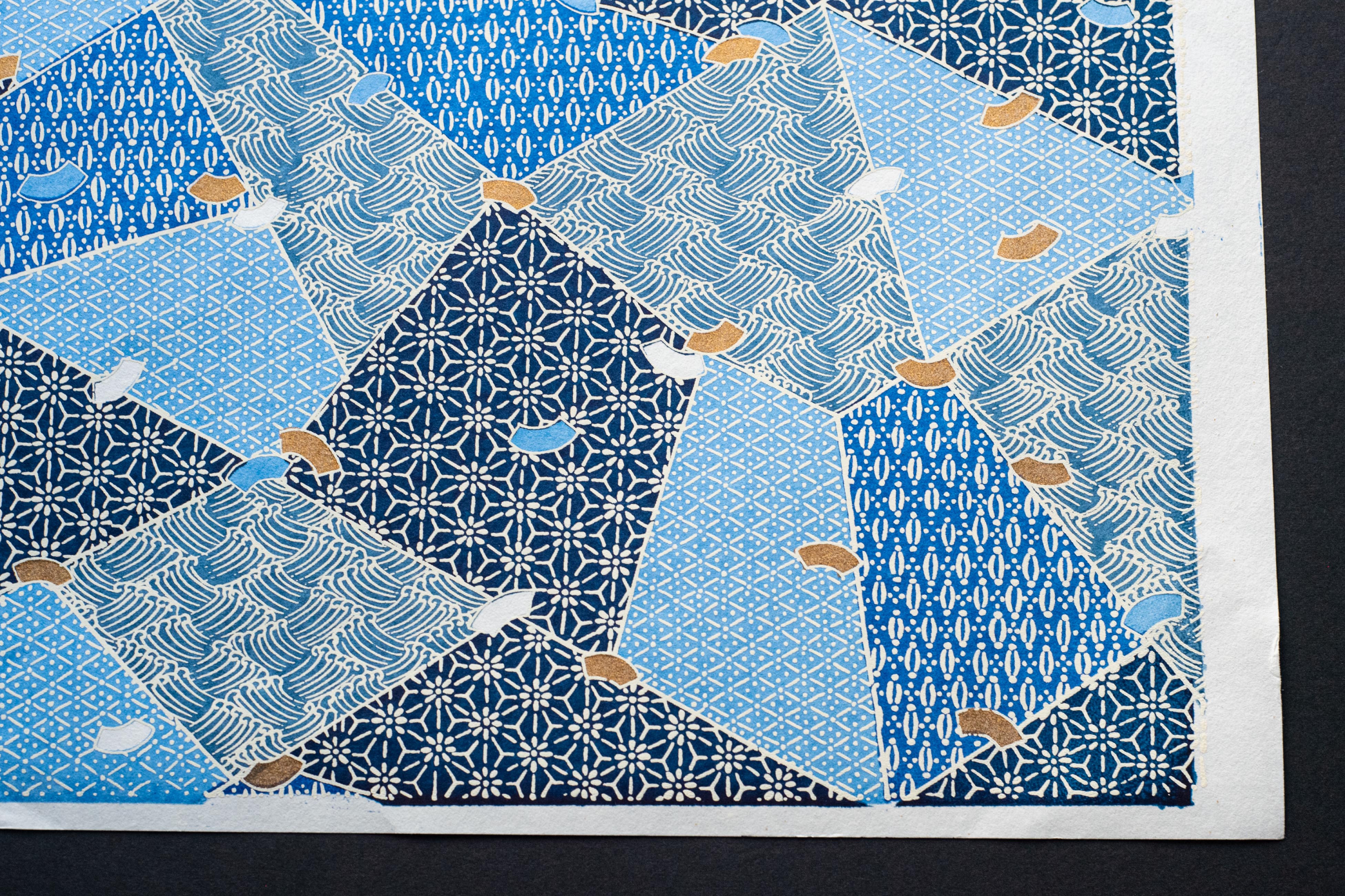 Japanese Paper | Chiyogami | Tamba | Blue | Ch213